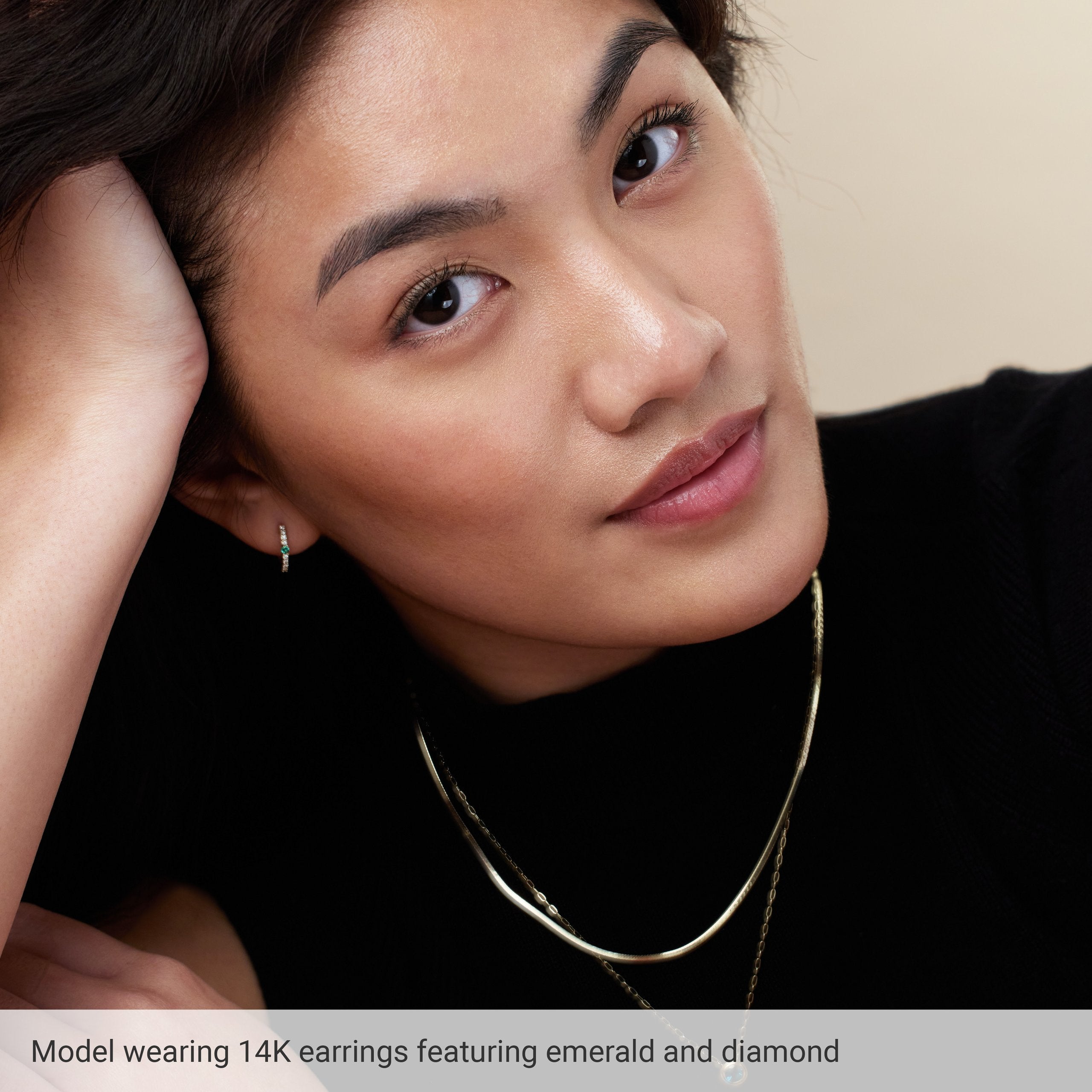 88567 / Earring / Set / Platinum / Natural Alexandrite / Round / 13.6 Mm / 2 Mm / 2Mm :: 1/8 Ctw / Si2-Si3, GH / Pair / Hinged / Polished / Natural Alexandrite And 1/8 Ctw Natural Diamond Huggie Earrings