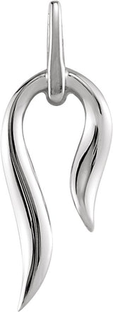14K White Gold Freeform Pendant