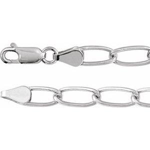 5.7 mm long curb chain made of sterling silver