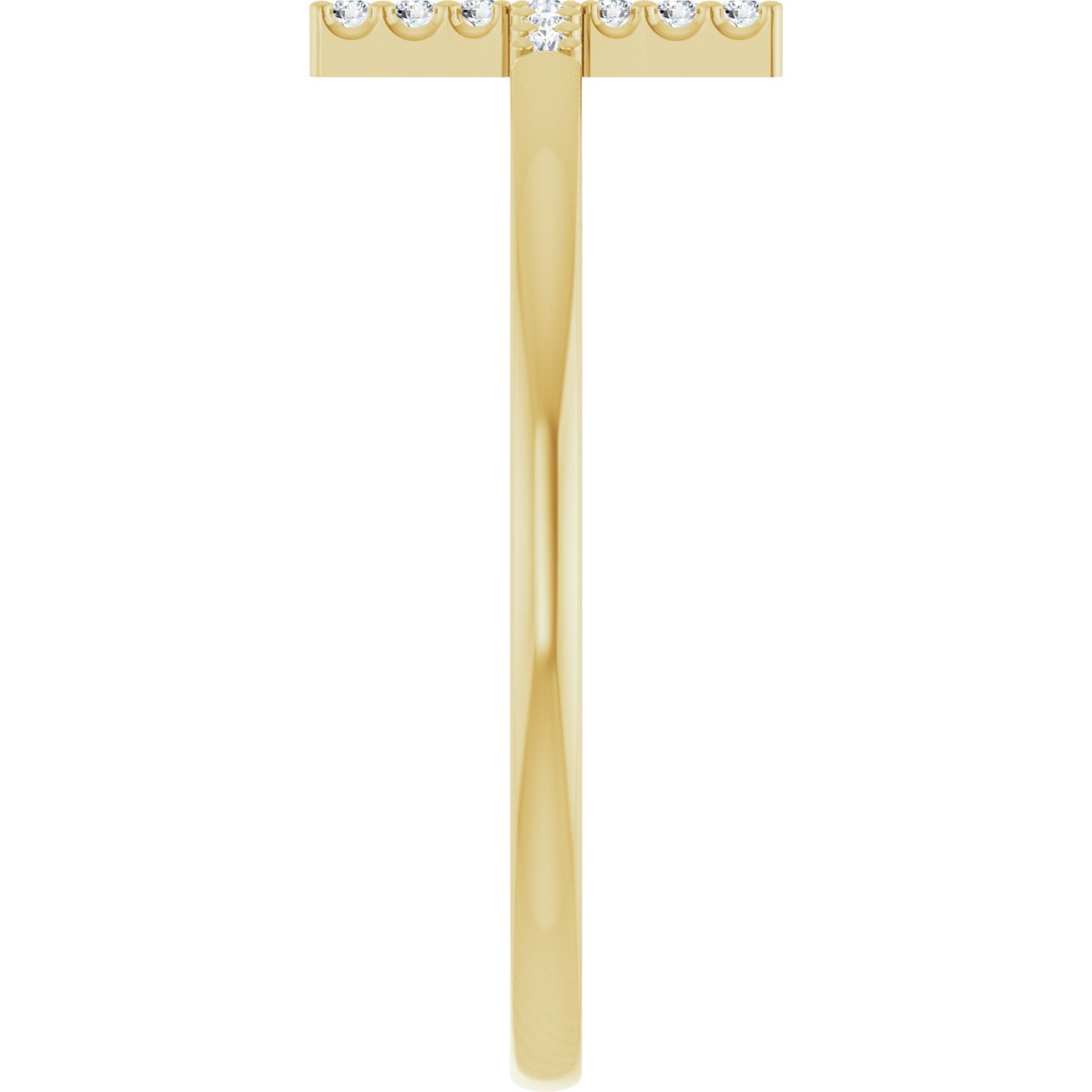 14K Yellow Gold .07 CTW Natural Diamond Sideways Cross Ring