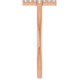 14K Rose Gold .07 CTW Natural Diamond Sideways Cross Ring