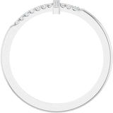 14K White Gold .07 CTW Natural Diamond Sideways Cross Ring
