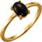 14K Yellow Gold 8x6 mm Oval Natural Black Onyx Cabochon Ring