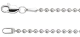 14K White Gold 1.8mm Hollow Bead 20" Chain