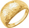 14K Yellow Gold 12mm Hammered Dome Ring
