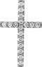 14K White Gold 1/2 CTW Natural Diamond Petite Cross Pendant
