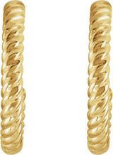 14K Yellow Gold Rope 12 mm Hoop Earrings