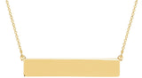 14K Yellow Gold Be Posh® Engravable Bar 17 1/2" Necklace