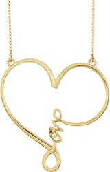 14K Yellow Gold Infinity-Inspired "Love" Heart 18" Necklace