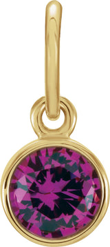 14K Yellow Gold Posh Mommy® Imitation Ruby Charm/Pendant