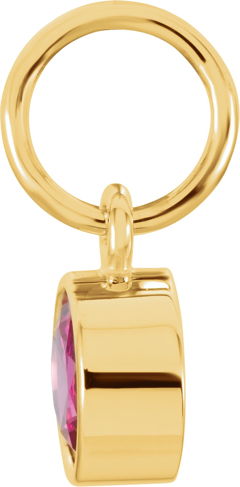 14K Yellow Gold Posh Mommy® Imitation Ruby Charm/Pendant