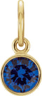 14K Yellow Gold Posh Mommy® Imitation Blue Sapphire Charm/Pendant