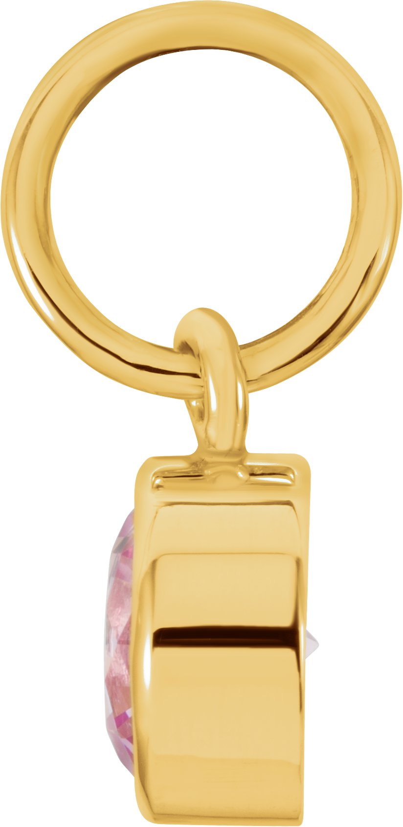 14K Yellow Gold Posh Mommy® Imitation Pink Tourmaline Charm/Pendant