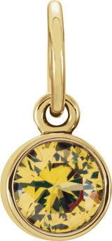 14K Yellow Gold Posh Mommy® Imitation Citrine Charm/Pendant