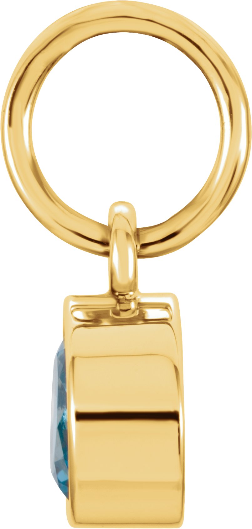 14K Yellow Gold Posh Mommy® Imitation Blue Zircon Charm/Pendant