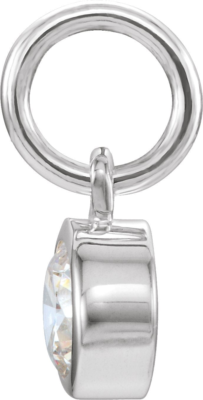 Sterling Silver Posh Mommy® Imitation Diamond Charm/Pendant