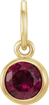 14K Yellow Gold Posh Mommy® Imitation Garnet Charm/Pendant