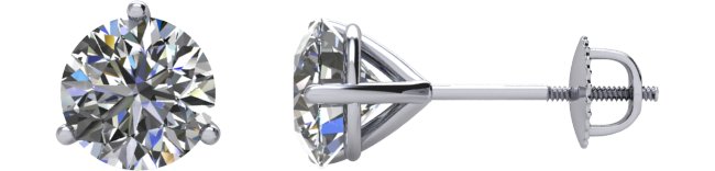 Round 3-Prong Stud Earrings