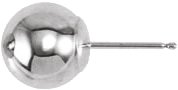 14K White Gold 8mm Ball Earring