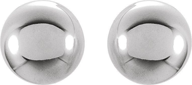 14K White Gold 4mm Ball Stud Earrings