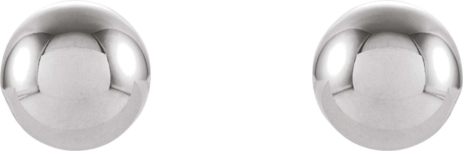 14K White Gold 5mm Ball Stud Earrings