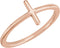 14K Rose Gold Sideways Cross Ring