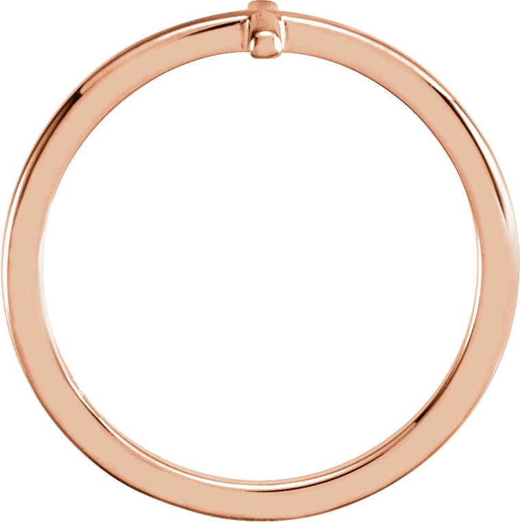 14K Rose Gold Sideways Cross Ring