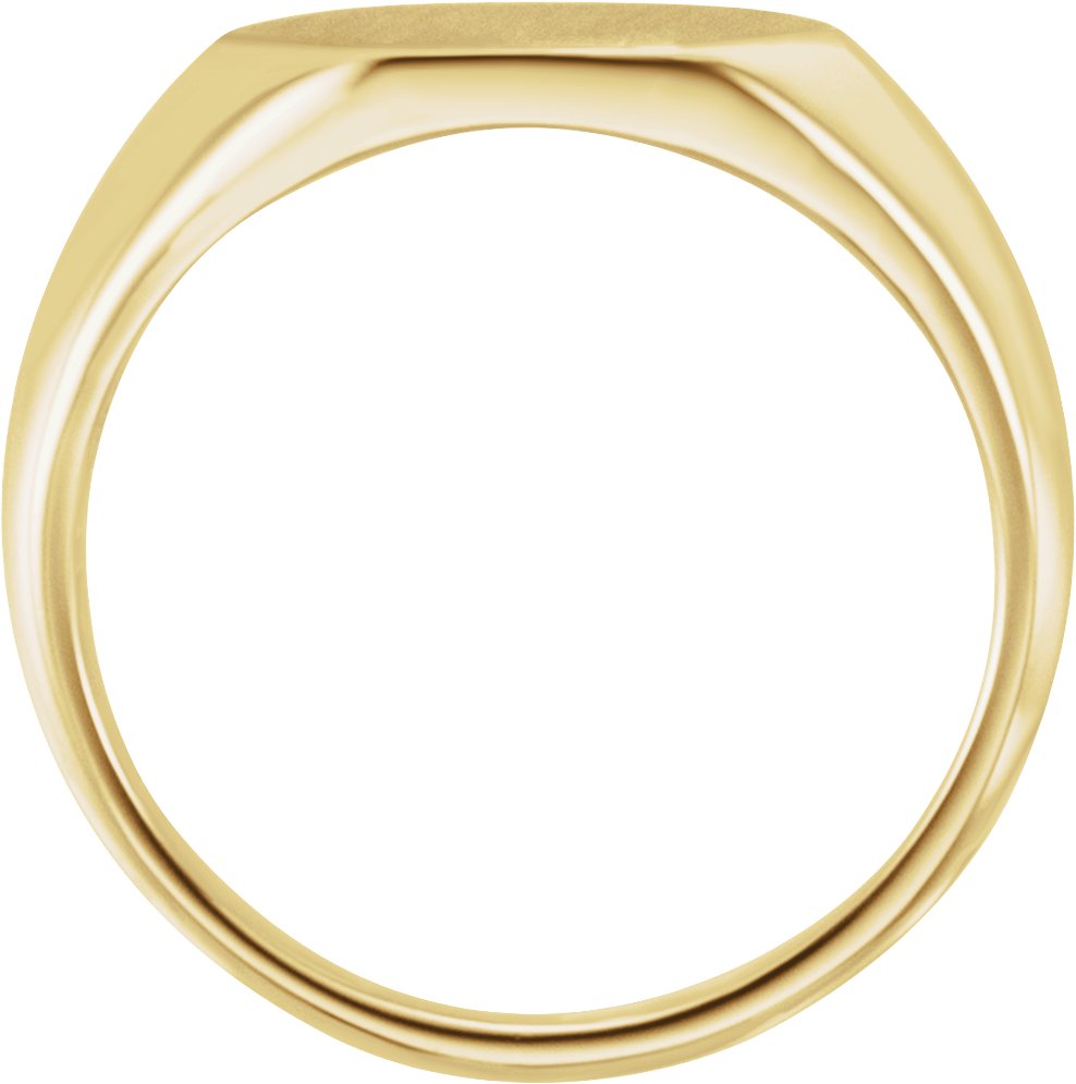 14K Yellow Gold 12x10 mm Geometric Signet Ring