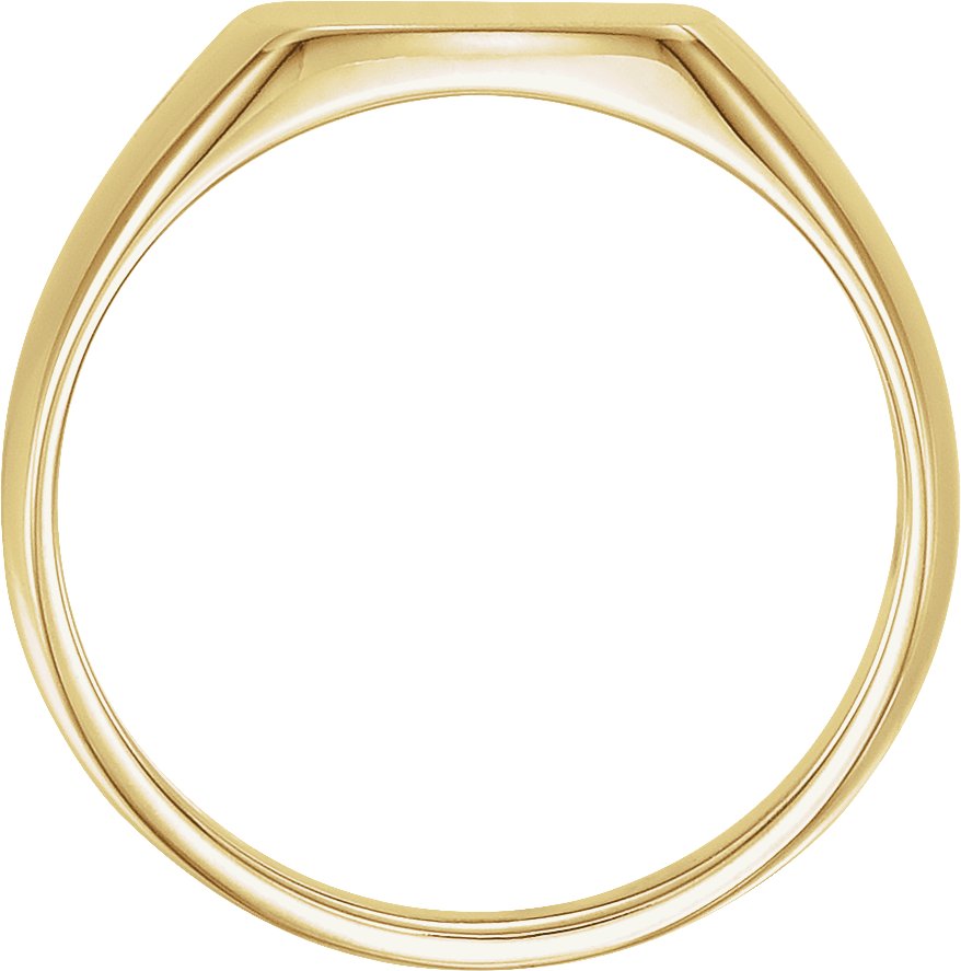 14K Yellow Gold 13x12 mm Rectangle Signet Ring
