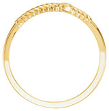 14K Yellow Gold Rope Sideways Cross Ring