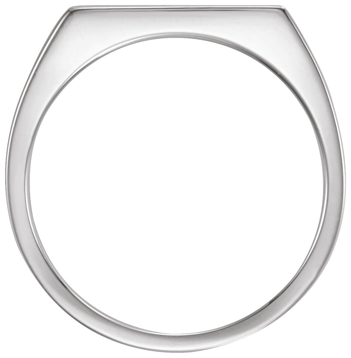 14K White Gold 15x7 mm Rectangle Signet Ring