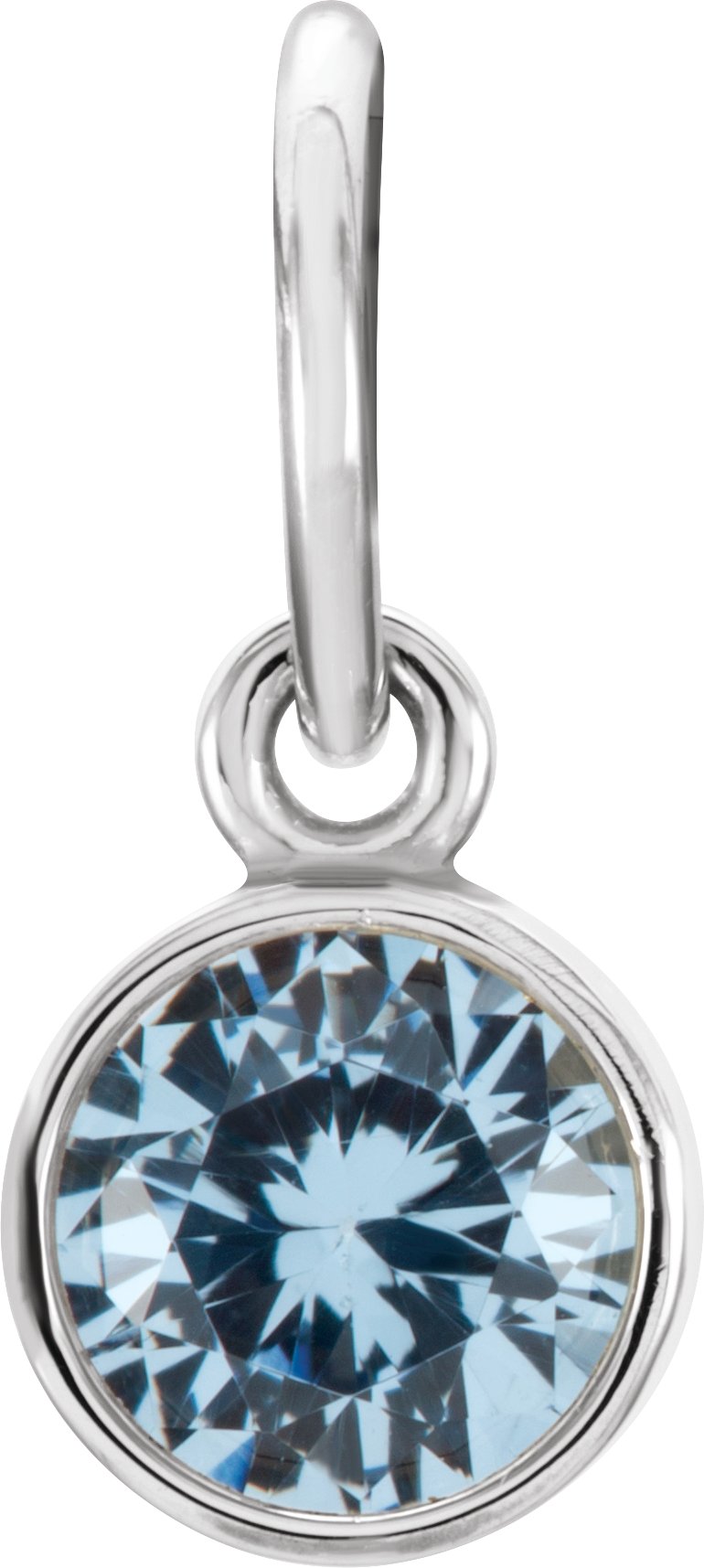 Sterling Silver Posh Mommy® Imitation Aquamarine Charm/Pendant