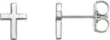 Sterling Silver 7.5mm Cross Earrings