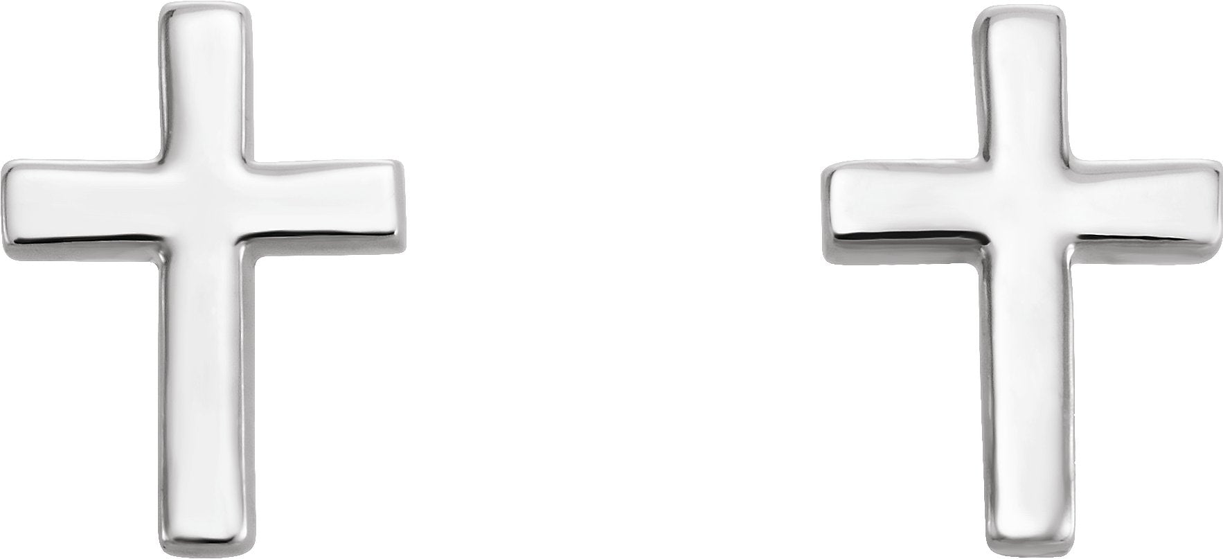 14K White Gold 7.5mm Cross Earrings