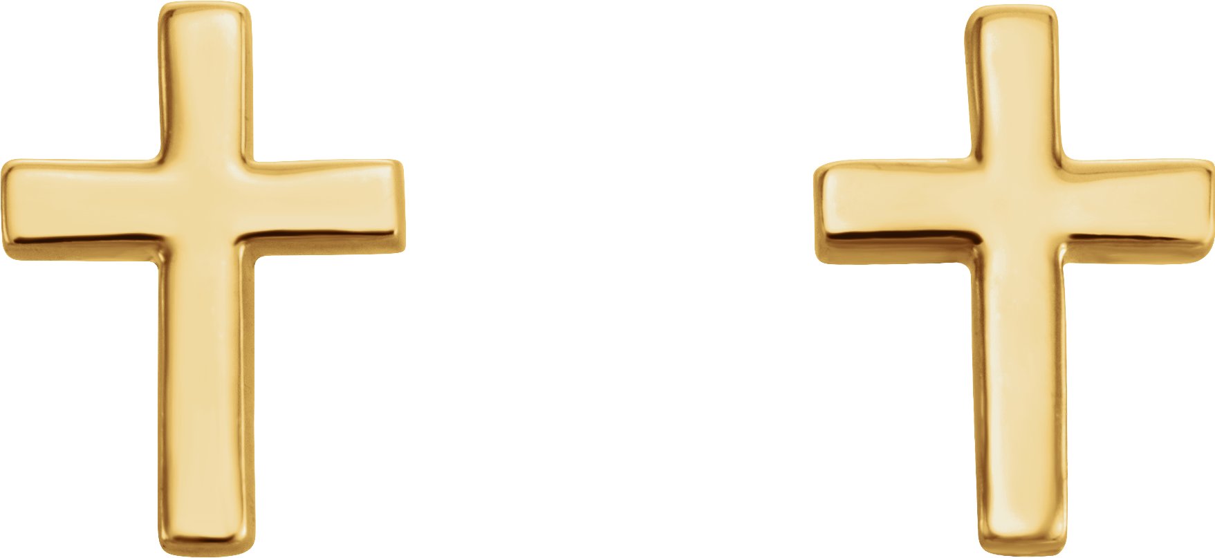 14K Yellow Gold 7.5mm Cross Earrings