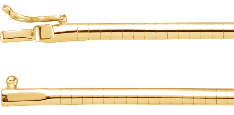 14K Yellow Gold 3mm Omega 18" Chain