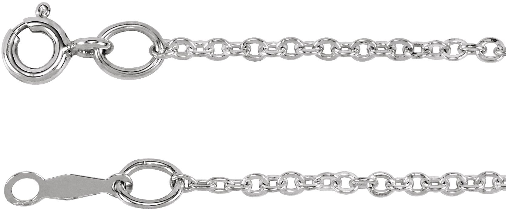 Sterling Silver 1.75mm Cable 16" Chain