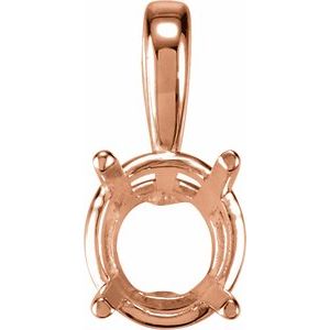 14K Rose 3 mm Round Youth Solitaire Pendant Mounting