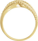 14K Yellow Gold Rope Criss-Cross Ring