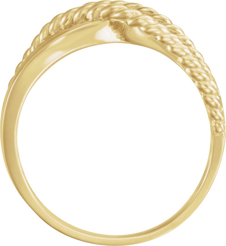 14K Yellow Gold Rope Criss-Cross Ring