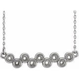 14K White Bezel Set Bar 16-18" Necklace Mounting