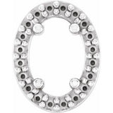 14K White 6x4 mm Oval Halo-Style Slide Pendant Mounting
