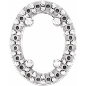 14K White 6x4 mm Oval Halo-Style Slide Pendant Mounting