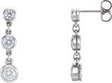Three-Stone Bezel Set Earrings