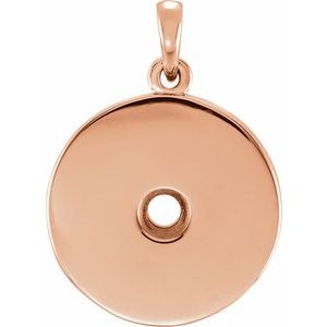 14K Rose 3 mm Round Disc 16-18" Necklace Mounting