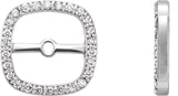 14K White Gold .08 CTW Natural Diamond Halo-Style Earring Jackets