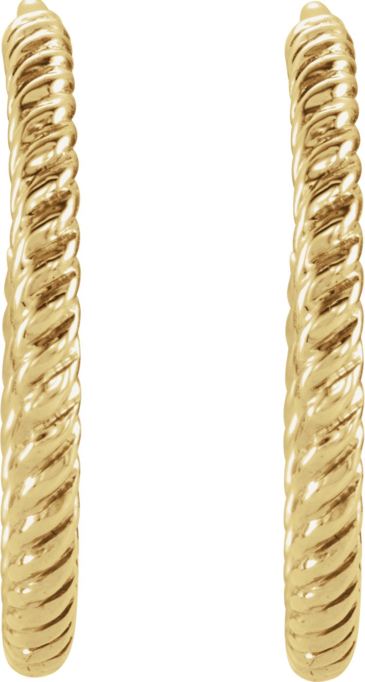 14K Yellow Gold Rope 17 mm Hoop Earrings