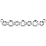 18K White 2.2 mm Round Bezel Set Bar Necklace Center