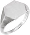 Sterling Silver 14mm Hexagon Signet Ring