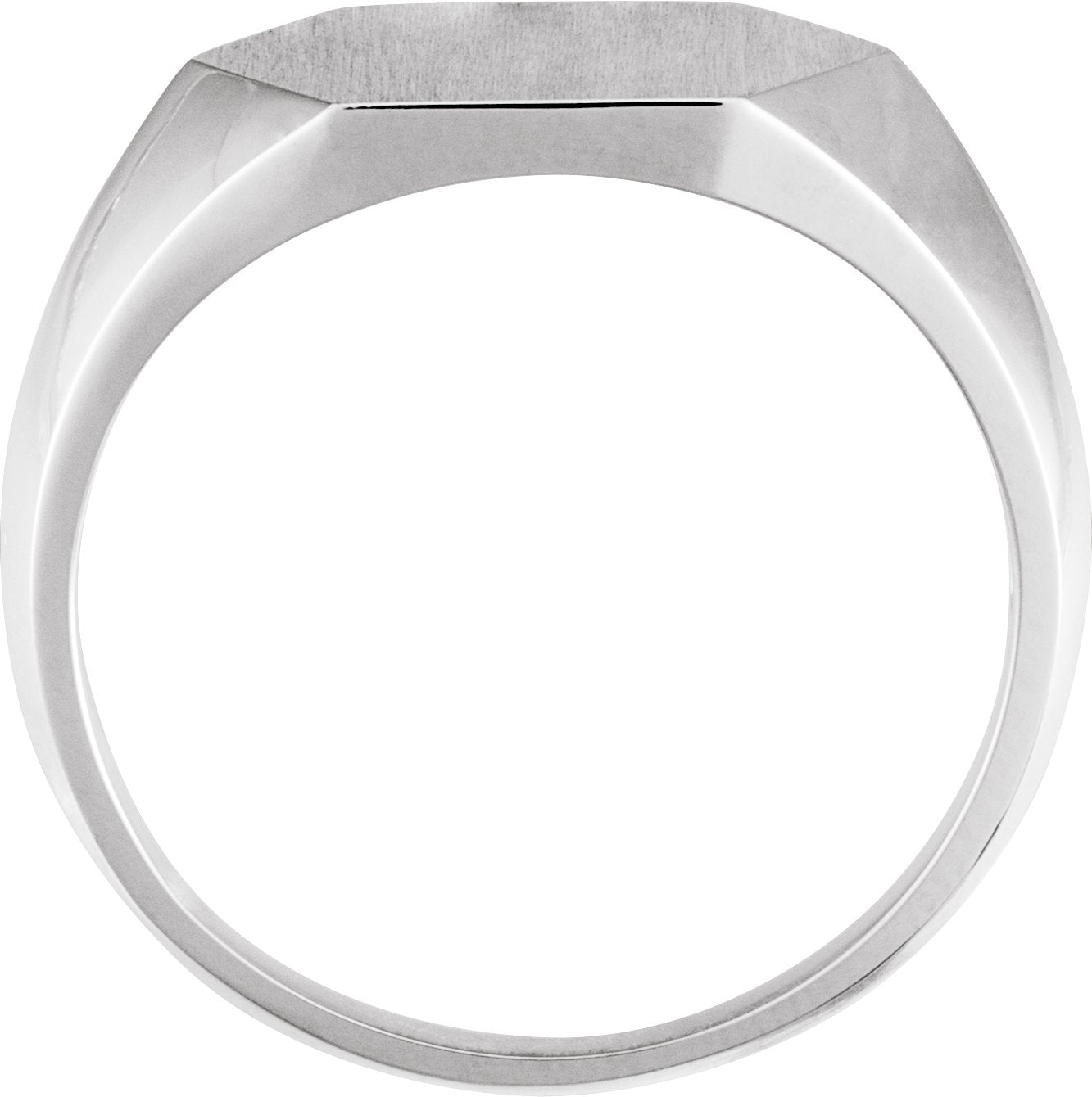 Sterling Silver 14mm Hexagon Signet Ring